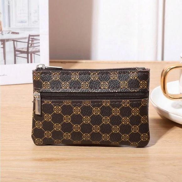 ⚠️Clearance Coffee Brown Double Zipper Coin Purse / Wallet / Cardholder - Picture 1 of 6